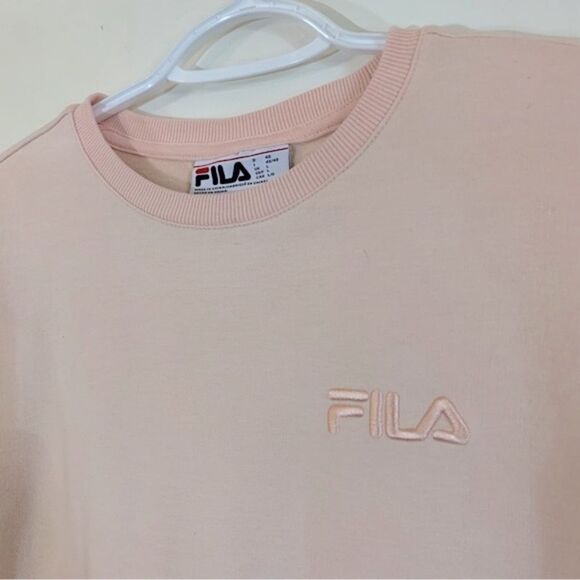Womens Fila Sweatshirt Pale Pink Top 2 Side Pockets Sz Large Gorgeous - Picture 2 of 4